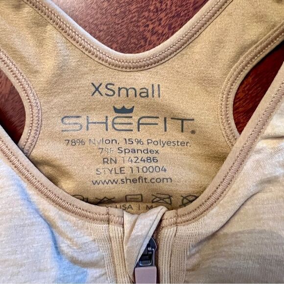 NWT Shefit Zip Front Lounge Bra Honey Wheat Tan XS - Picture 3 of 3
